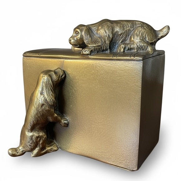 Brass cocker spaniel bookends by PM Craftsman, mid-Century, 1950-1970, made USA - Picture 7 of 8